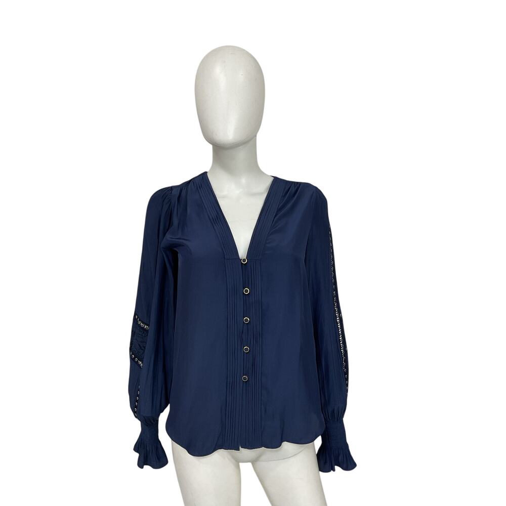 Ramy Brook Embellished Blue Noa Size XS Blouse - Picture 2 of 4